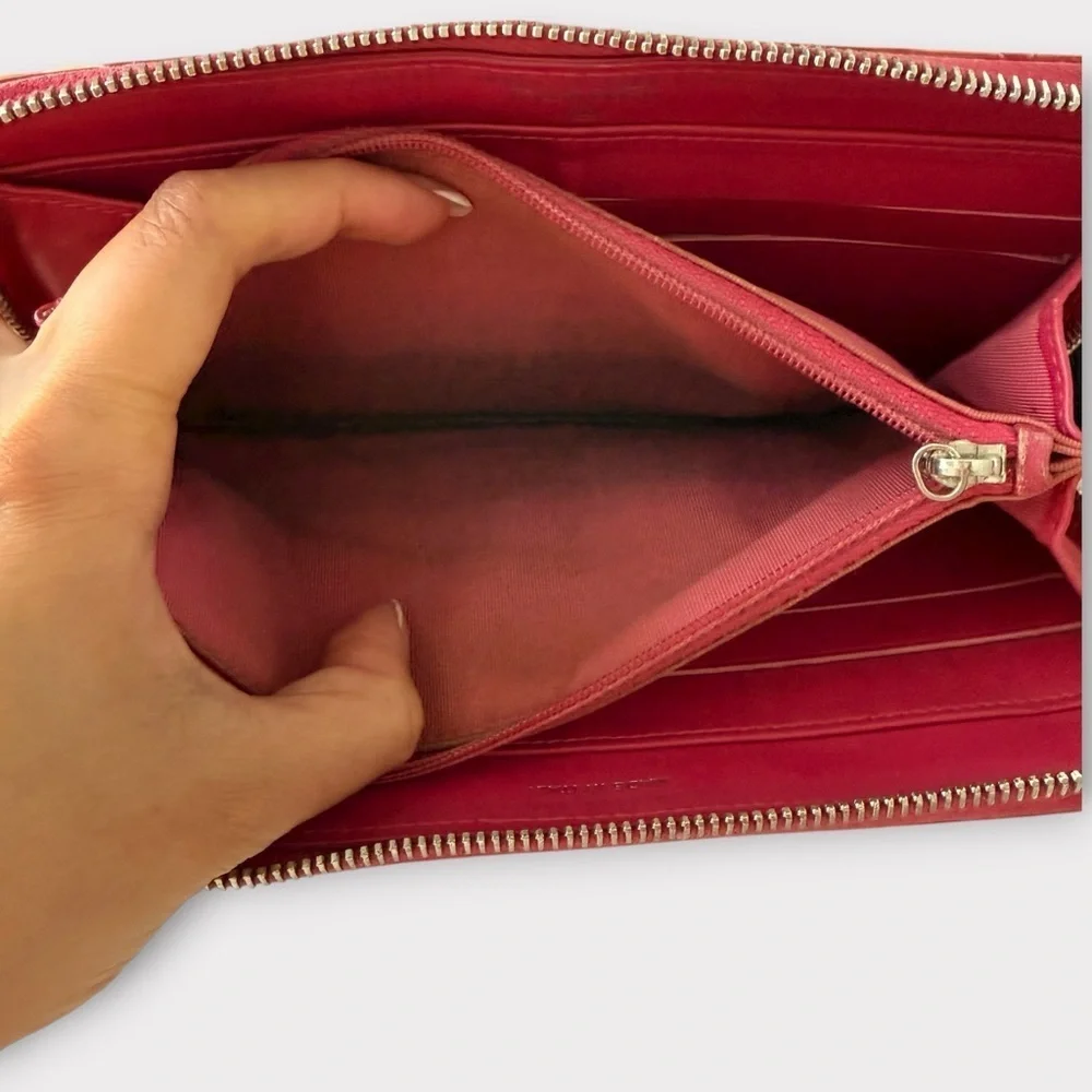 Chanel Matelassé Patent Long Wallet Pink-Orange | Authentic COA + NFT